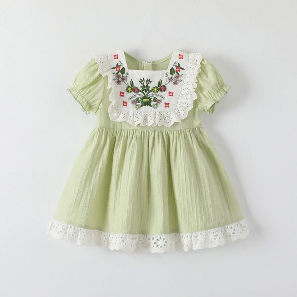 enfants bébé filles robes d'été vêtements verts pour tout-petits vêtements bébé enfants pourpre rose rose robe d'été z0pl #