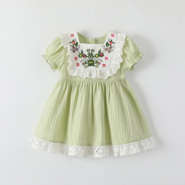enfants bébé filles robe d'été vêtements verts pour les tout-petits vêtements bébé enfants pourpre rose rose robe d'été l9na #