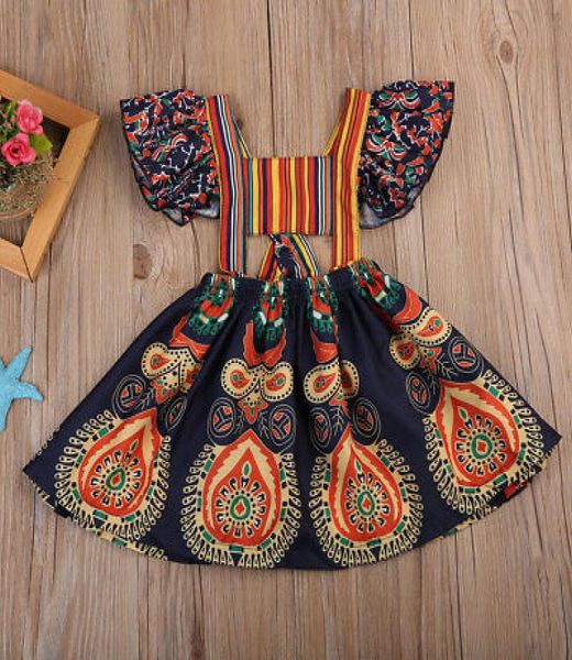 Enfants bébé filles robe de princesse dos nu fête concours Boho robes florales taille 26T8101300