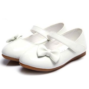 Niños Bebé Niñas Zapatos Top New Bow-knot Princesa Zapatos Boda Fiesta Baile Estudiante Zapatos de cuero Rojo Negro Blanco 18 24M 3-14T