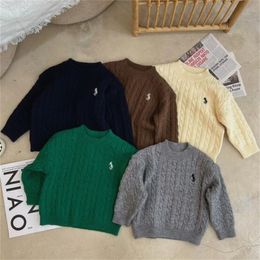 Kids Baby Knitwear Trui Mode Jongen Meisjes Bovenkleding Jas Borduren Warme Trui Truien Herfst Winter Designer Kinderkleding