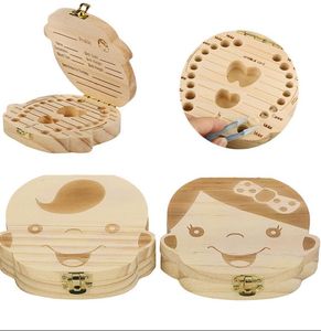 Kids Baby Save Milk Dentans Rangement en bois pour garçons Girl Wood Tooth Album KeepSake Souvenir Box Organisateur KKA2813