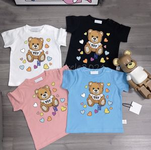 Kinderen baby t-shirts schattige print 2024 Nieuwe zomer 100% katoen casual kort mouwen tops baby jongens meisjes kleding voor kinderen