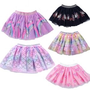 Kids Baby Tutu Jurk Ballet Fancy Kostuum Kleurrijke Kinderen Meisjes Regenboog Mermaid Sequin Borduurwerk Mesh Shkirt C6820