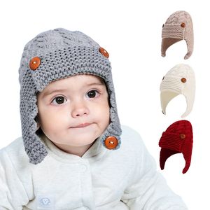 Enfants bébé chaud chapeau enfants armure tricoté casquettes bonnet couvre-chef pour garçons filles protéger les oreilles chapeau d'hiver TD430