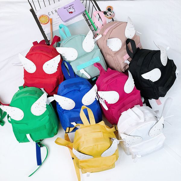 Sac à dos pour enfants, sacs d'école pour filles et garçons de la maternelle, sacs d'école mignons avec ailes d'ange pour empêcher les enfants de perdre la conception de corde, 9 couleurs