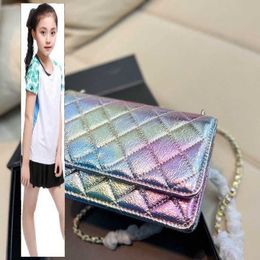 Kids Bags CC Bag Wallets 22P Womens Laser Colorful Classic Mini Flap Purse Bags Quilted GHW Crossbody Shoulder Wallet With Chain Card Holder Multi Poc