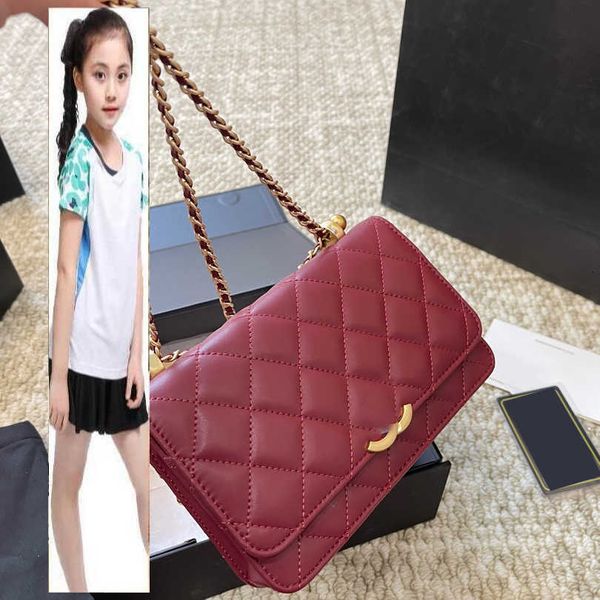 Sacs pour enfants Brand de luxe CC Bag des femmes de créateur de femmes classiques mini-rabat WOC sacs avec perles à billes à double or Turn Turn Carte Solder Multi Pochette Hardware Matelasse Chain Cros