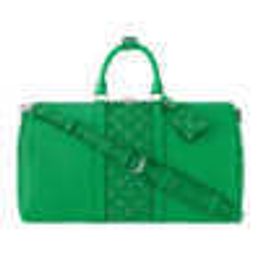 Sacs pour enfants Brand de luxe Sac pour hommes cactus Green Cow Cuir et toile Keepall45 Bag de voyage portable M31046