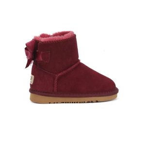 Kids Bailey 2 Bogen Laarzen Echt Leer Peuters Snowboots Effen Botas De Nieve Winter Meisjes Schoeisel Peuter Meisjes Boots126