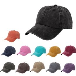 Gorras de béisbol para niños Sombreros para deportes al aire libre Niñas Gorra de cola de caballo sólida Algodón lavado para niños Suave Retro Playa Viajes Visera parasol Moda Verano Protector solar Gorra Snapback BC718