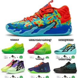 kinderbasketbal Sportbal Lamelo Herenbasketbalschoenen en Rock Ridge Red Queen Not From Here Lo Ufo Buzz City Black Blast Herentrein