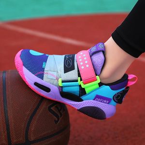 Chaussures de tennis de basket-ball pour enfants Baskets pour enfants pour grandes filles et garçons Chaussures de sport pour tout-petits Semelle antidérapante 7-15 ans Taille 31-43 # 240219