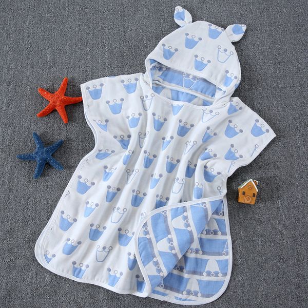 Enfants serviettes de bain créatif joli peignoir motif de dessin animé enfant mignon maison dressing six couches confortable multi couleur mélangé bébé serviette douce ba013 B23