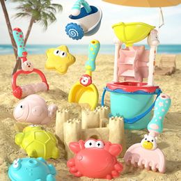 Jouets de plage pour enfants, jeu d'eau d'été, seau de sable, pelle, bac à sable en Silicone, accessoires sac, jeu de mer en plein air pour enfants, cadeaux 240304