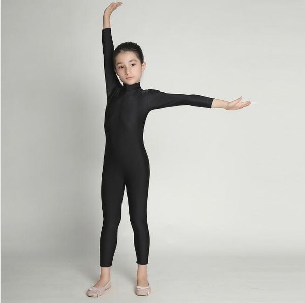 Costumes Catsuit noir pour enfants, en Lycar unisexe, Zentai, body seconde peau, Halloween, Cosplay, sans capuche, couvre-mains et pieds