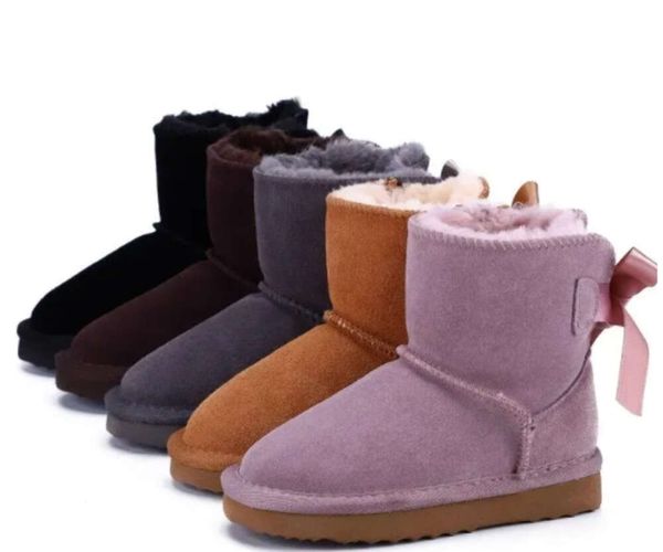 Botas para niños Cuero genuino Australia Niñas Niños Tobillo Bota de invierno para zapatos de bebé Esquí cálido para niños pequeños Zapatillas de deporte nuevas de moda Zapatos de alta calidad