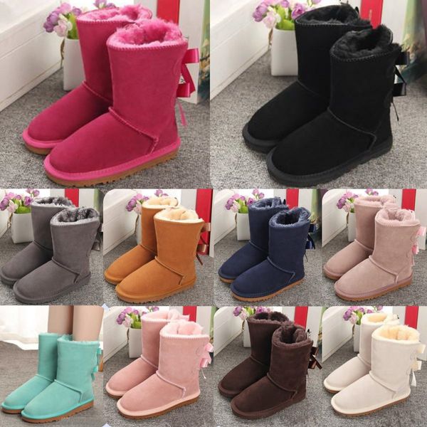 Australia niños niñas Arcos botas uggi Bailey II Zapatos invierno Botas de nieve Zapatillas de deporte de diseño clásico wggs niños jóvenes bebé ug niño zapato cálido feo niño pequeño zapatos