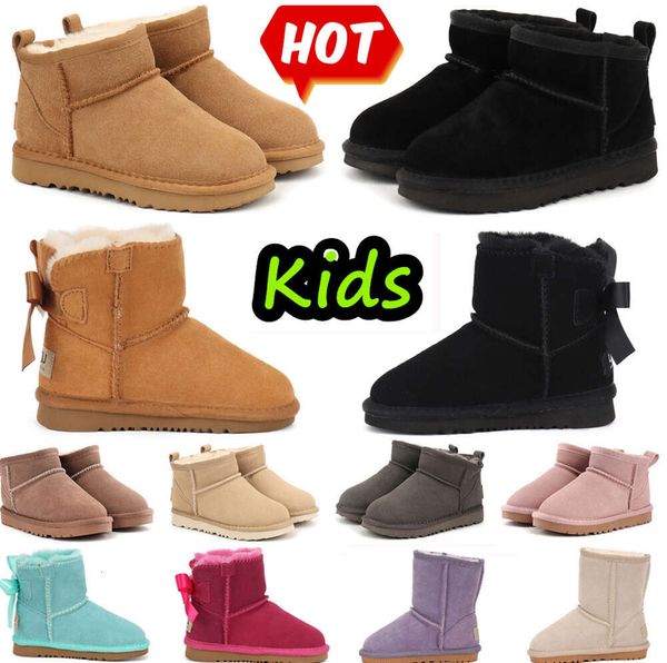 Bottes enfants Kid Tasman pantoufles enfant en bas âge australie botte de neige enfants chaussures hiver classique Ultra Mini bébé garçons filles bottines enfant fourrure daim 2354