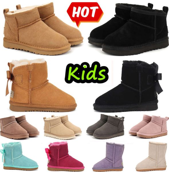 Bottes enfants Kid Tasman pantoufles enfant en bas âge Australie botte de neige enfants chaussures hiver classique Ultra Mini bébé garçons filles bottines enfant fourrure daim gjk