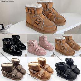 Botas para niños Mini niñas Zapatos para niños Ultra Diseñador Bota de cuero genuino Niños Tira reflectante Clásico Niños niño joven niño pequeño h8v8 #