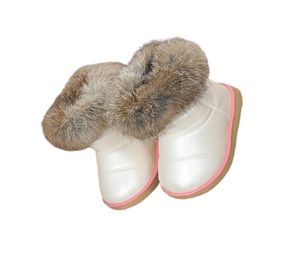 bottes enfants vraie fourrure chaussures d'hiver en peluche chaud antidérapant enfant en bas âge noir rose blanc filles bottine neige pas cher nouveau 2011289892883