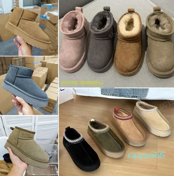 Bottes pour enfants Pantoufles Australie Ultra Mini Platform Boot pour filles Slip-on Snow Kid Wool Australie Comfort Winter Designer Shoes Femmes Bottes