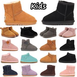 Botas para niños Botas para niños Australia Bota de nieve Diseñador Niños Invierno Clásico Ultra Mini Bota Botín de piel para bebés Niños Niñas Tobillo Medio botines Botines de gamuza para niños