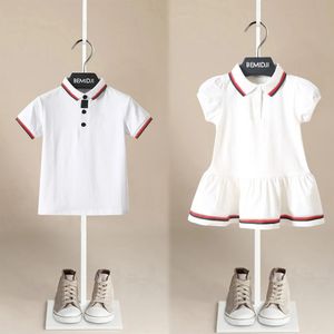 Kinderboetieks voor meisjes jongens zomer Polo t-shirt jurk kinderen familie matching outfits broer zus zus babykleding 240424