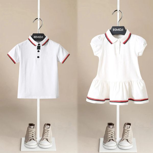 Kids Boutique Vêtements pour filles garçons T-shirt Polo Été Dress Childre