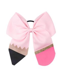 Kinderboog Haaraccessoires 6 kleuren Back to School Girl Handgemaakte draad Haarlus Kleur Stiksel Potlood Bloemen Hoofdtooi Haar Bows4859646