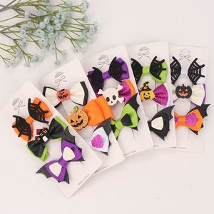 Épingle à cheveux avec nœud pour enfants, Barrettes pour Halloween, chauve-souris, citrouille, crâne, accessoires pour cheveux, couvre-chef de fête amusant, M4173