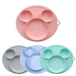 Kids Bowl-platen Babyvoeding Siliconen Plaat Kinder geïntegreerde baby silicagel gerechten