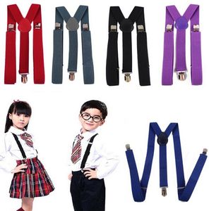 Kids Boy Girls Candy Colors Clip-on Correas ajustables Pantalones unisex Totalmente elástico Y-back Suspender belt Tirantes 26 colores Envío de la gota