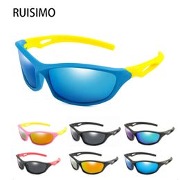 Kids Boy Sports Sun TR90 Cool Zonnebril Outdoor Goggle UV Bescherming Eyewear Balance Car Dia Shades Kinderen Glazen L2405