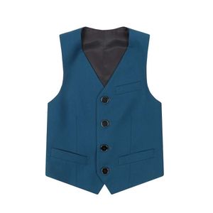 Kids Boys Gentleman Formeel pak Prince Vest Waistcoat Pageant Wedding Party Jacked Jas Performance Costuums N77