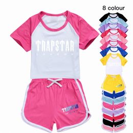 Niños Biños Niños Juntos de ropa para niños Trapstar Camisetas de manga corta Suits Sports Sports Traje de entrenamiento para jóvenes para niños pequeños 100-170 Q3##