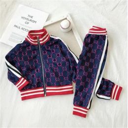 Survêtement pour enfants, ensemble de vêtements à manches longues, veste et pantalon de luxe pour filles et garçons, costume deux pièces, mode printemps-automne, tenues pour enfants