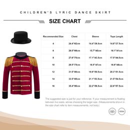 Kids Boys Girls Drum Trum Trumpet Team Honor Royal Guard Uniforme Halloween Circus Ringmaster Deluxe Coat Children Cosplay Jacket Tops