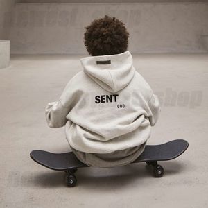 niños niños niñas sudaderas con capucha clásico de silicona espalda 3D carta de gran tamaño suelta con capucha usa sudadera PULLOVER monopatín béisbol algodón Ropa con capucha