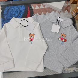 Kids Boys Girls Sweatshirt Design Spring/Autumn Tops Turn Down Collar Lange Mouw Cotton Pullover Shirts Children Clothing
