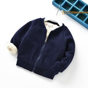 Chaqueta cálida para niños y niñas, abrigo grueso para bebés, además de terciopelo, chaqueta de béisbol de algodón para invierno, prendas de vestir para niños, ropa