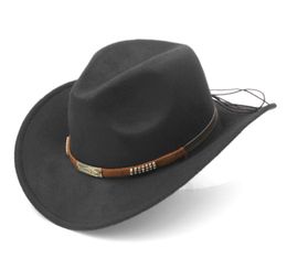 Chapeau de cowboy occidental pour enfants garçons filles, casquette de cow-girl à large bord avec décorations de bande travaillées à la main pour Halloween, Noël, anniversaire 4196027