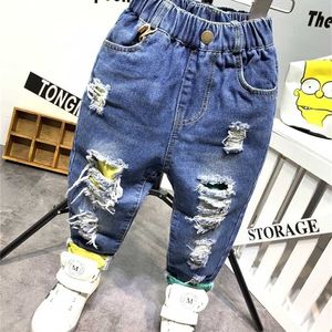 Enfants Garçons Jeans Vêtements De Mode Pantalon Déchiré Denim Vêtements Enfants Bébé Garçon Cowboy Long Pantalon AS23 211102