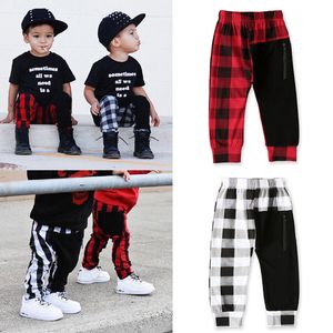 Kinderen jongensroosterbroek mode boutique casual kinderen plaid elastische broek 2020 lente zomer baby harembroek kleding M1107