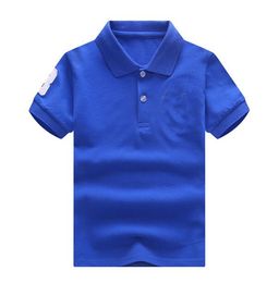 Enfants Garçons Polos Couleurs Solides Toddler Boy Revers Manches Courtes Tops Filles Lersure Vêtements Bébé Coton T-shirts, for2-16T