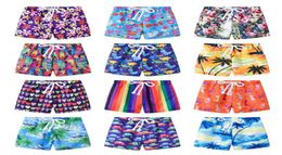 Kids Boys Swim Trunks 12 kleuren Cartoon gestreepte bloemengedrukte Drawstring Sluiting Beach Board Shorts Girls Zomer 050321 KG4479358828