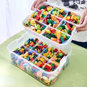 Opbergdoos voor bouwstenen voor kinderen Stapelbaar speelgoed Organizer Opbergkoffer Verstelbare diversencontainer Cosmetische doos 240112