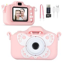 Appareil photo numérique pour enfants, jouets pour enfants, caméra vidéo pour enfants avec carte SD de 32 Go, pour filles et garçons de 3 à 12 ans, cadeau 240123