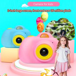 Enfants caméra numérique double 2600W HD vidéo jouets Mini Cam couleur affichage enfants cadeau d'anniversaire pour 240314